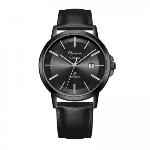 Alexandre Christie AC 1036 Full Black Leather Man MDLIPBA
